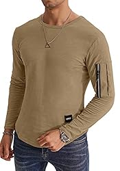 KUYIGO Mens Fashion Long Sleeve T Shirt Muscle Gym