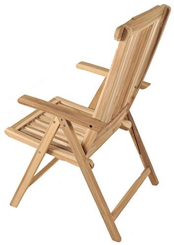 SAM Hochlehner Aruba, Teak-Holz, Klappstuhl 5-Fach verstellbar, Massivholz, Gartenstuhl ideal für Balkon, Terrasse oder Garten, 67 x 58 x 107 cm – Bild 3