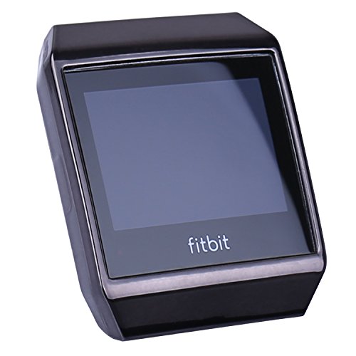 For Fitbit Ionic Case, AISITIN Soft TPU Protector for Fitbit Ionic Accessories Rugged Protective Frame Shockproof electroplating protector Cover Shell For Ionic Smart Watch(black)