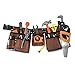 11 Pocket Brown 600D Polyester Kids Tool Belt, Work Apron Great for Pretended Play Role, with Adjustable Poly Web Belt Quick Release Buckle
