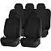 Universal Full Set of Car Seat Covers - Solid Black UAA002