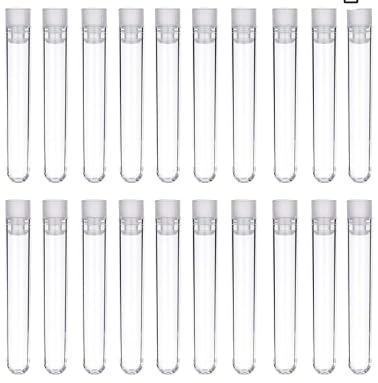abd 50 Pieces Clear Plastic Test Tubes 12 x 75 mm with Push Cap, 5 ml