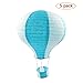 Party Supplies - Set of 5 Lot Hot Air Balloon Paper Lantern Decoration Pom Poms Pompoms Decoration Christmas Wedding Birthday Party Nursery Decoration Parties Favor Party Decor (12inch, Aqua Blue)