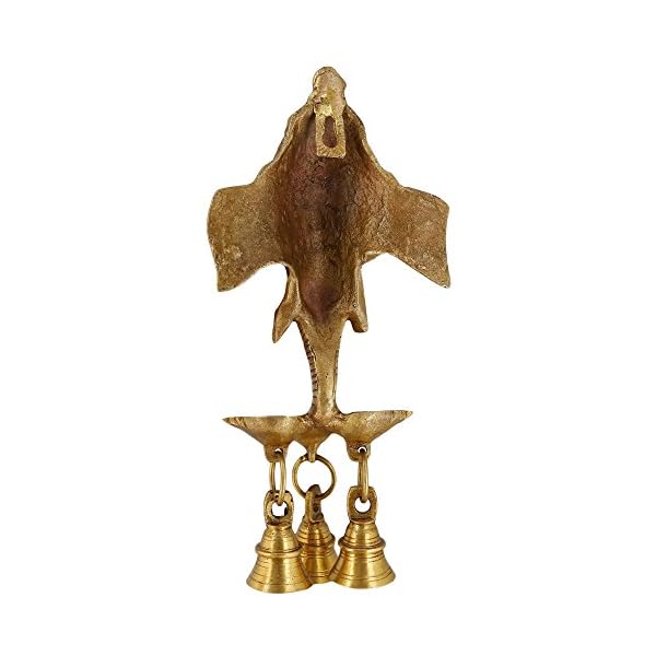 Handmade-Brass-Lord-Ganesha-Wall-Hanging-Puja-Idol-with-3-Diyas-and-Bells