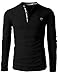 H2H Men's Modern Essentials Henley Black US L/Asia XL (KMTTL062)