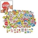 Safety Signs Adhesive Foam Shapes (500 pieces) - Bulk