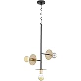 Quorum 843-3-6980 Transitional Three Light Pendant from Voyager Collection in Black Finish,