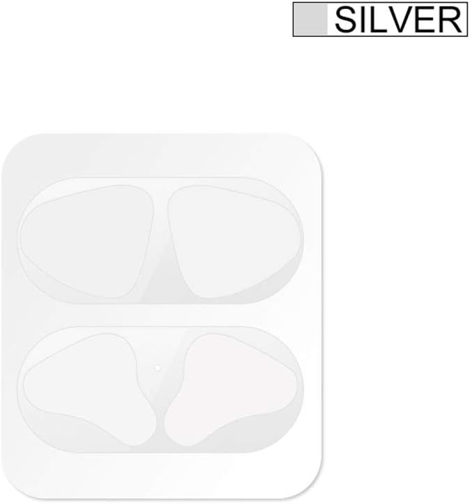 FGRYB Dust Guard for Airpods 1 & 2, Anti-Scratches Dustproof Metal Adhesive Cover Sticker for Airpods1 & AirPods2, Silver