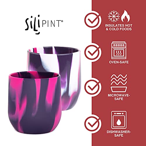 Silipint Silicone Unbreakable Wine Glasses. Dishwashersafe Stemless Wine Glasses. Shatterproof