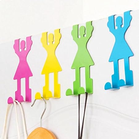 Amazon かわいいフック 吊り下げ用 壁掛けフック テープいらない 戸厚 4cmまで対応 4色セット フック オンライン通販