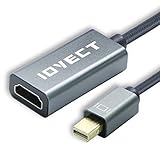 Mini DP to HDMI, Iovect Nylon Braided Thunderbolt to HDMI Adapter for MacBook Air/Pro, Microsoft Surface Pro(Supports displays up to 4k / UHD / 3840x2160)