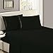 Mellanni Queen Size Flat Sheet - Iconic Collection Bedding - Hotel Luxury, Extra Soft, Cooling - Wrinkle, Fade, Stain Resistant - 1 Flat Sheet Only (Queen, Black)
