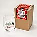 Jingle Juice Stemless Christmas Wine Glass for Fun Christmas Holiday Present with Gift Box - 15 Ounces