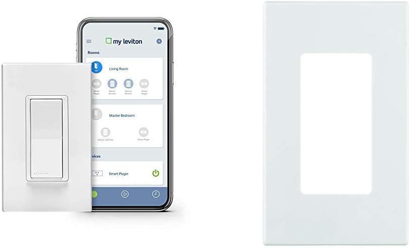 Leviton DW15S-1BZ Decora Smart Wi-Fi 15A Universal LED/Incandescent Switch, Works with  Alexa, No Hub Required, White - - 