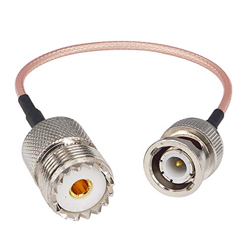 UHF SO239 Female to BNC Male Coax RF UHF VHF Radio Coaxial Antenna Cable Mobile to Base Antenna Cord 5.9 inch - Thumbnail 5