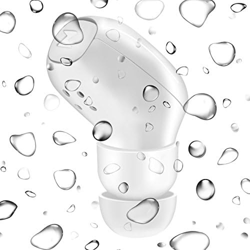 Sunis Wireless Bluetooth V4.2 Earphone, Waterproof IP68, Sport Headphone, Sweat Proof Stable Fit Workout Headset, Smallest Wireless Headset in Ear with Mic (One Piece)(White)