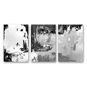 3 Panel Black and White Abstract Pictures Home...