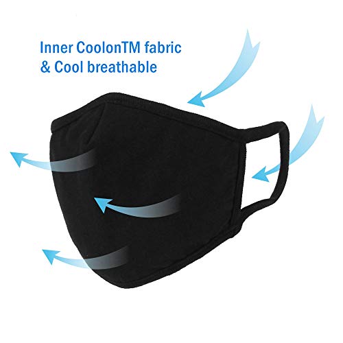 WITHMOONS Cloth Face Mask Washable Reusable 3Ply Mouth Shield