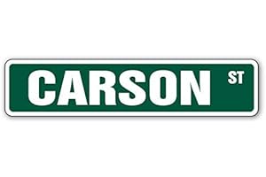 Cortan360 Carson Street Sign Childrens Name Room Sign| Indoor/Outdoor | 8" Wide Sticker Decal
