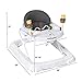 BABY JOY Baby Walker, Foldable Activity Walker Helper with Adjustable Height, Baby Activity Walker with High Back Padded Seat & Bear Toys, Gray