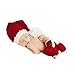 Christmas Newborn Baby Photo Shoot Props Outfits Crochet Clothes Santa Claus Red Hat Boots Photography Props