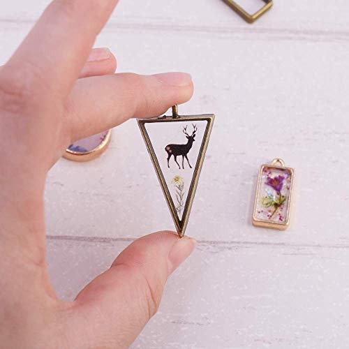LANBEIDE Bezel Open Back Pendant with Tape, 100ml Measuring Cups Mold Pendant Assorted Hollow Geometric Frame Charms for Resin Jewelry Making DIY Crafts (Mix-43PCS) - Thumbnail 3