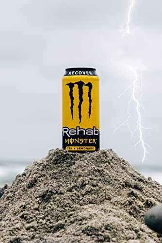 MONSTER ENERGY REHAB TEA + LEMONADE + ENERGY, ENERGY ICED TEA, ENERGY DRINK 15.5 OUNCE (PACK OF 15)