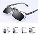 Besgoods 2PCS (Yellow Night Vision+Black) Sport Driving Polarized Clip-on Sunglasses Flip up Glasses Lenses Cycling Fishing Outdoor