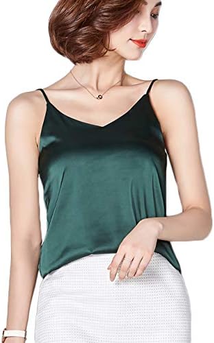 [ルビタス] キャミソール シルク 風 サテン セクシー シャツ タンク トップ