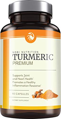 Nobi Nutrition Turmeric Curcumin with Bioperine and 95% Curcuminoids - Back Pain Relief, Joint Support and Anti Inflammatory - Tasteless Black Pepper for Quick Absorption - 90 Vegan Capsules