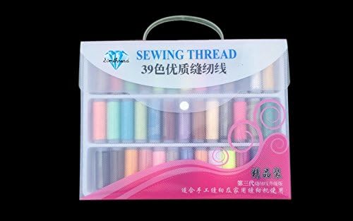 Simthread 39 Assorted Colors All Purpose Sewing Thread Cones (200 Yards Each) of High Tensile Polyester Thread Spools for Sewing, Quilting, Serger Machines, Overlock, Merrow & Hand Embroidery.