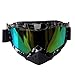 V-SEK Adult Sports Motocross Offroad ATV Dirt Bike MX Racing Safety Goggles Eyewear Black/Silver Frame Multi-color Tinted Lens