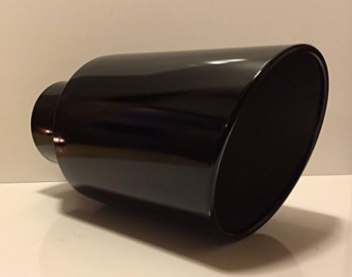 GLOSS BLACK 5" X 8" X 15" ROLLED ANGLE DIESEL EXHAUST TIP