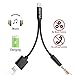 Alook iphone 7 adapter(Compatible with IOS10.3) , 2 in 1 Lightning Adapter and charger , 3.5mm Earphones Jack Cable for New iPhone 7/7 plus (Black)-No Music Control and Calling Function