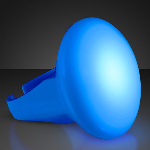 Light Up Blue Glowing LED Ring (Set of 12)