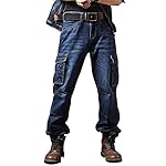 Men’s Multi Pockets Denim Biker Cargo Jeans Pants www.denim.fit