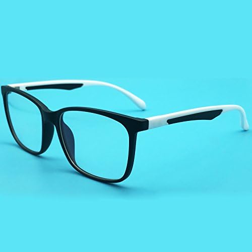 ANRRI Blue Light Blocking Computer Glasses for UV Protection Anti Eyestrain Anti Glare Transparent Lens Lightweight Frame, Reading Eyeglasses, White, Unisex(men/women)