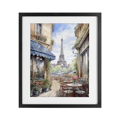 Eiffel Tower Paris City View, 13 x 16 Inch Framed Print Under Glass