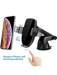 ShinePick Qi   Soporte de coche inalámbrico de carga rápida para iPhone XS Max XS XR X 8 8Plus (giratorio 360º, sensor automático, cargador inalámbrico de coche con soporte de ventilación y ventosa, compatible con iPhone XS Max XS XR X 8 8Plus)