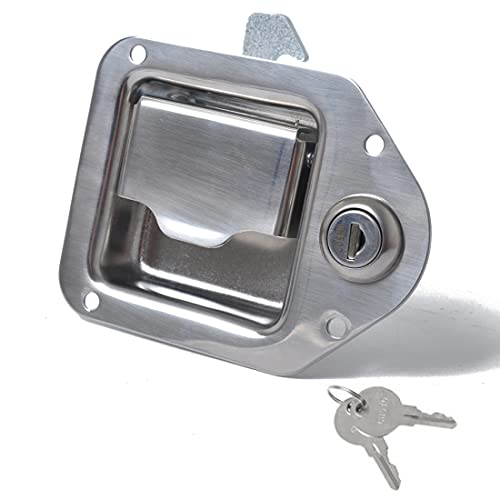 Stainless Steel Trailer Toolbox Handle Latch with Lock Highly Polished