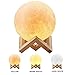 Moon Lamp, Decorative Night Light, USB Rechargeable, Touch Control LED, Lunar Brightness, Shock Resistant, Wooden Base, 3 Colors, Bigger Size