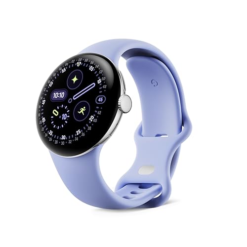 Google Pixel Watch 4 (41 mm) - Android-smartwatch met koepelvormig display, uitgebreide gezondheids- en fitnesstracking en hulp van Gemini - Gepolijste zilveren aluminium behuizing - Iris Active Band