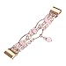 fastgo Compatible with Fitbit Charge 2 Band for Women, Elastic Stretchy Bling Beaded Replacement Bracelet Watch Band Compatible with Fit Bit Charge 2 HR Wrist Band(Pink)