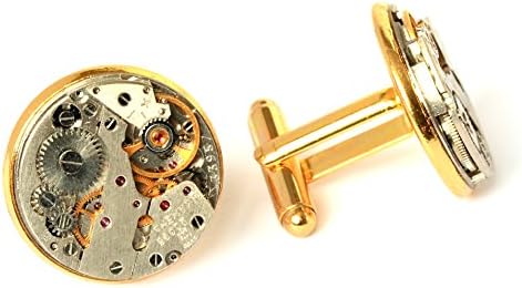 Steampunk Watch Parts Cufflinks, Watch Movement Cufflinks, Steampunk Gifts, Watchpart Cufflinks, Watch Part Cufflinks, Steampunk Cufflinks, Watch Cufflinks, Steam Punk, Gold Cufflinks