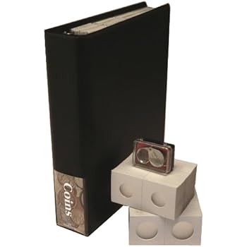 Coin Collecting Starter Bundle with Album, Flips & Loupe Magnifier - Black