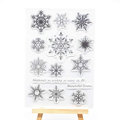 Joyful Home 1pc Snowflake Rubber Clear Stamp for Card Making Decoration and Scrapbooking