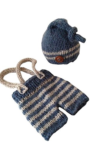 Pinbo Baby Crochet Knitted Photo Photography Prop Striped Hat Pants