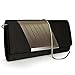 Becko Satin & Matte Wallet and Purse Long Clutch Bag Handbag Card Holder (Black)