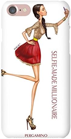 iPhone 6 7 8 Compatible Case by Luxury Designer Brand PERGAMINO | Protective Hard Cover, Slim Fit &amp; Lightweight | Featuring Fashion Icon PERGIE (Selfie Made Millionaire)