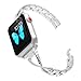 Greatfine Apple Watch Band 38mm iWatch Strap stainless steel featuring crystals inset at bracelet Replacement Watchband for Apple Watch Sport Edition - 38MM Silver